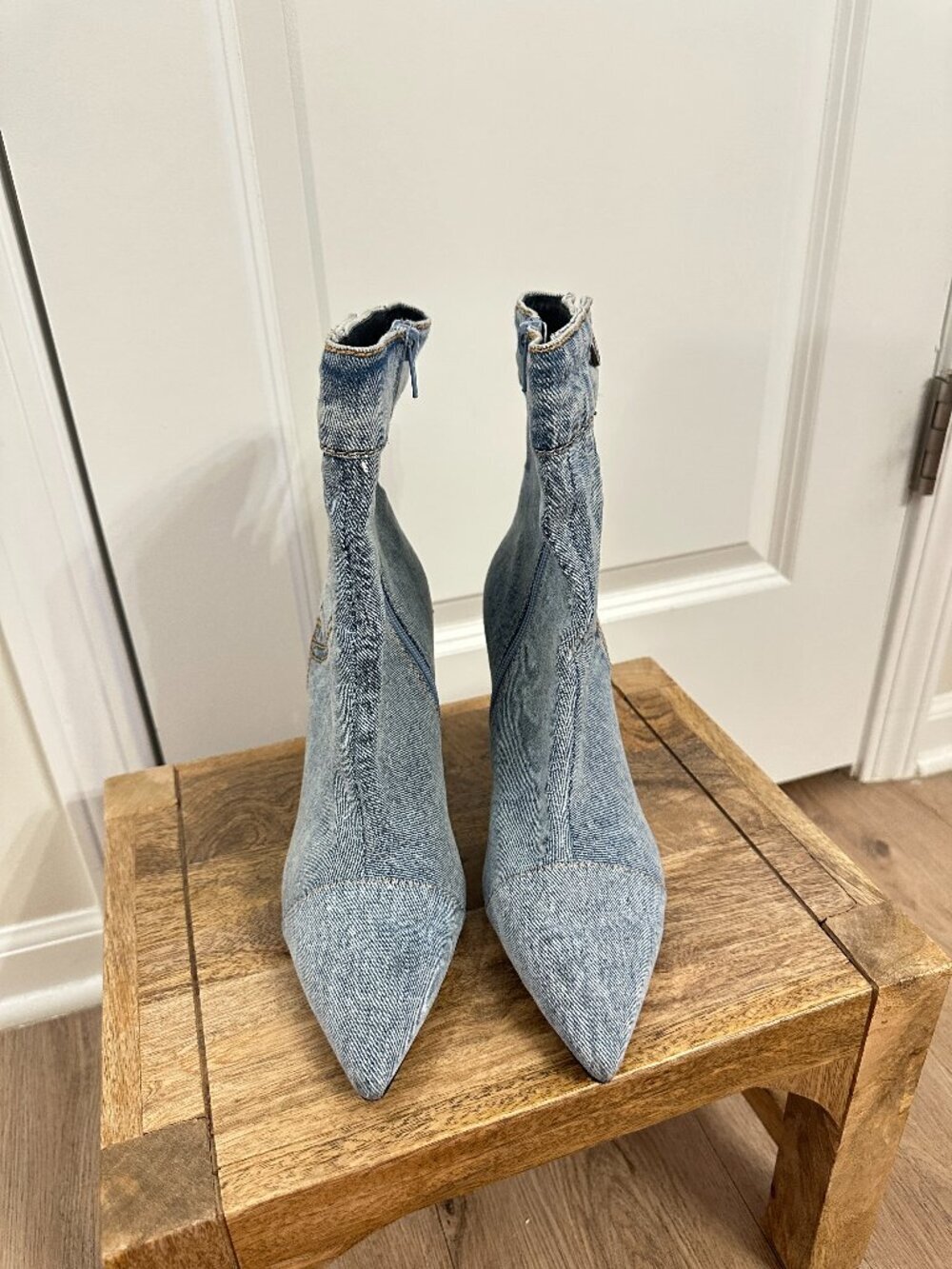 JEFFREY CAMPBELL Finitely Heeled Bootie in Light Blue Denim Size US 8.5 - Picture 2 of 8
